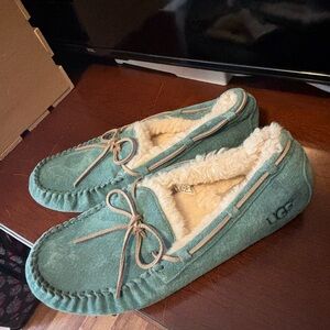 UGG Women's Teal Slippers with Cream Lining